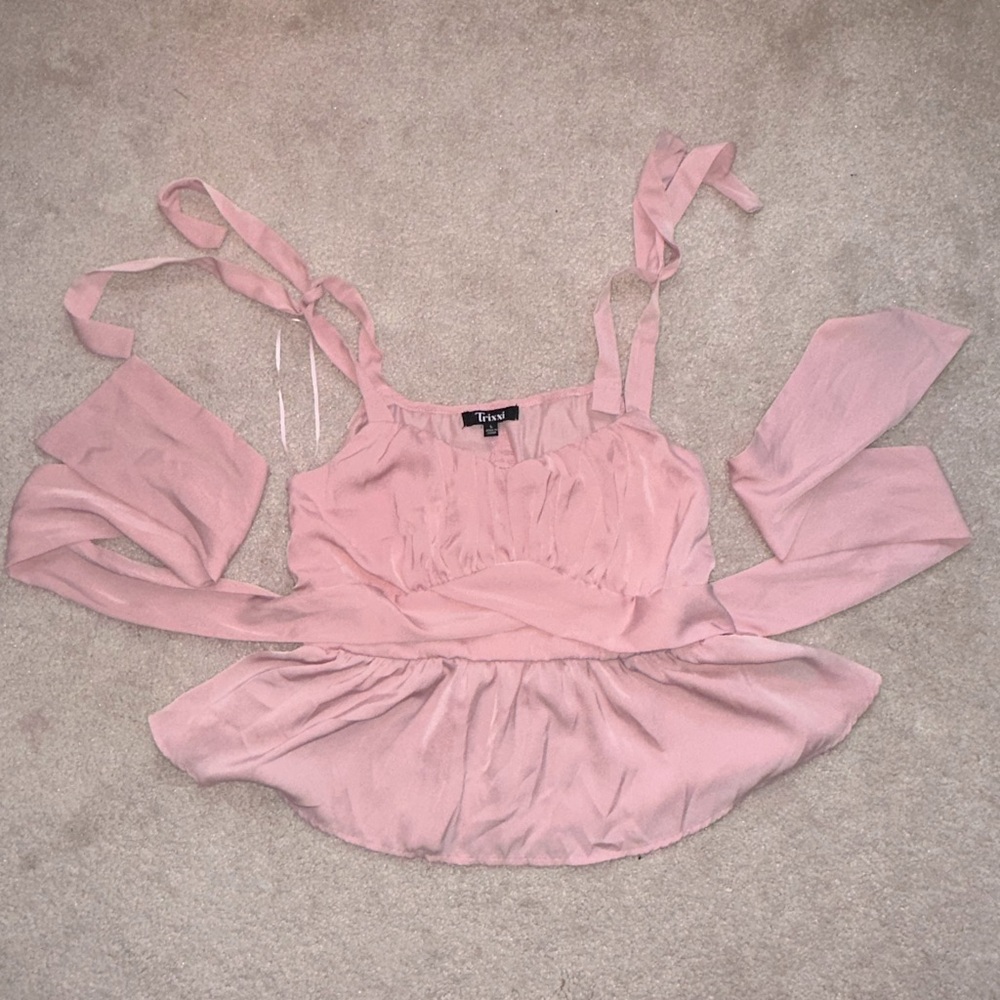 Pink flowy top